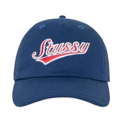 Stussy Low Profile Athletic Trucker Snapback "Light Navy"