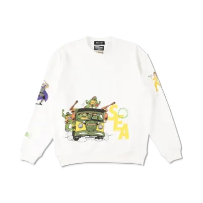 WIND AND SEA x TMNT (TMNT-RIDING) CREW NECK "White"