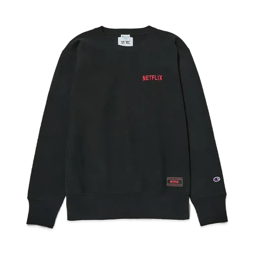 Netflix x V.A. x Champion Crewneck Sweat 014 "Black"