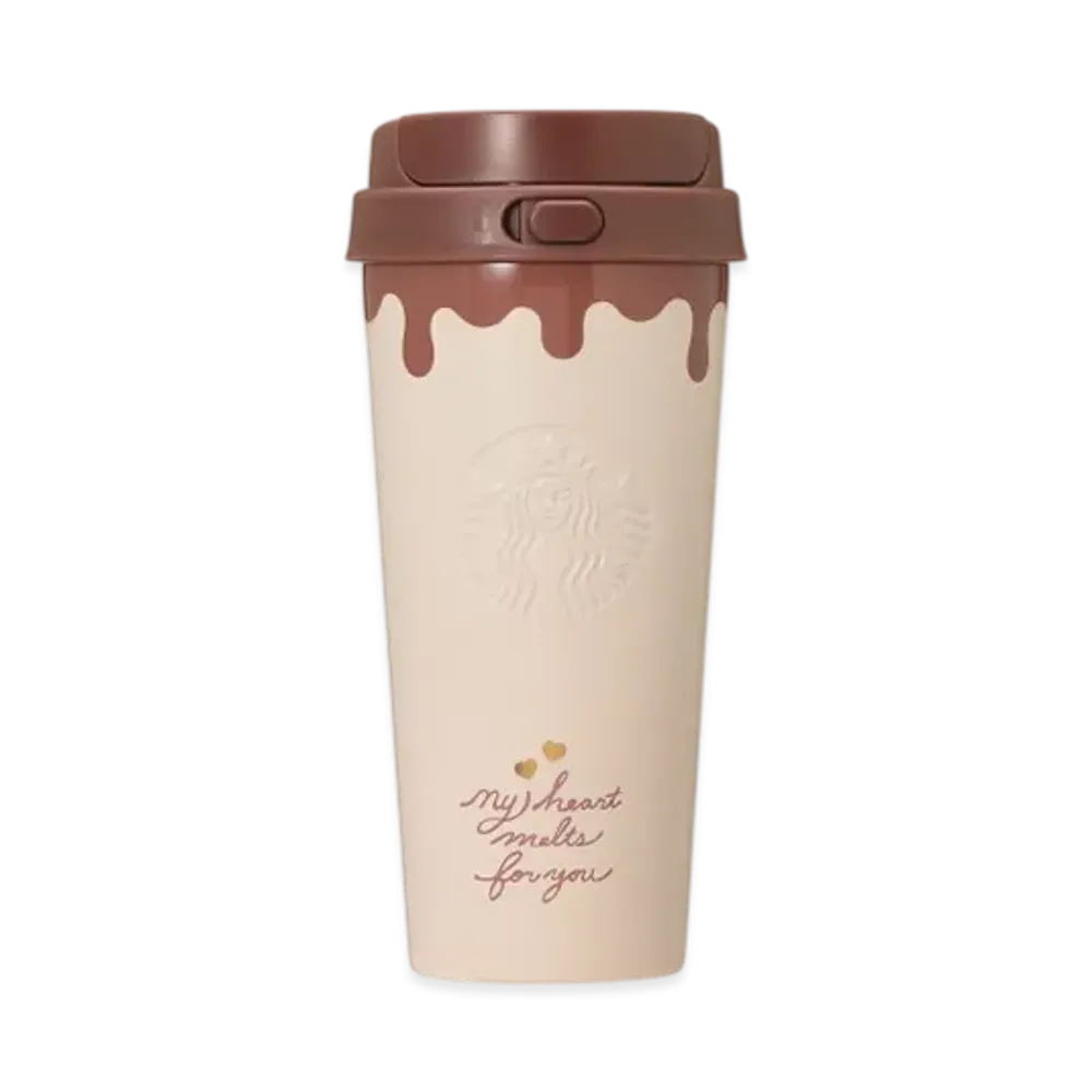 STARBUCKS Valentine 2026 Stainless Steel TOGO Bottle Chocolate 473ml "Ivory"