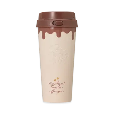 STARBUCKS Valentine 2026 Stainless Steel TOGO Bottle Chocolate 473ml "Ivory"