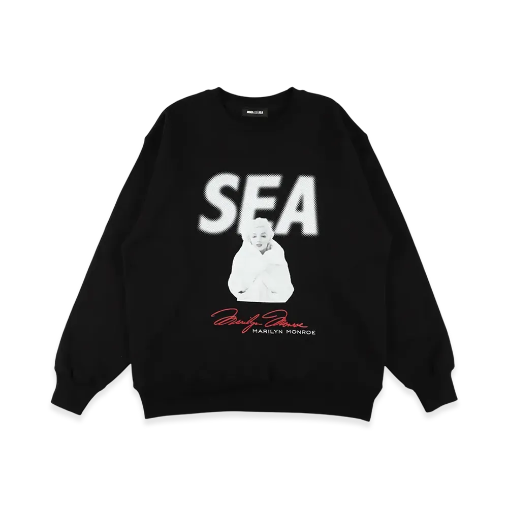 WIND AND SEA x Marilyn Monroe Crewneck Sweat Shirt "Black"