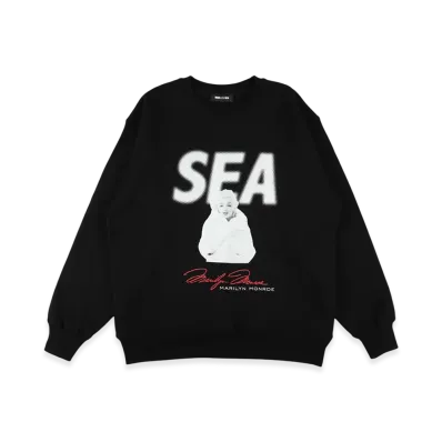 WIND AND SEA x Marilyn Monroe Crewneck Sweat Shirt "Black"