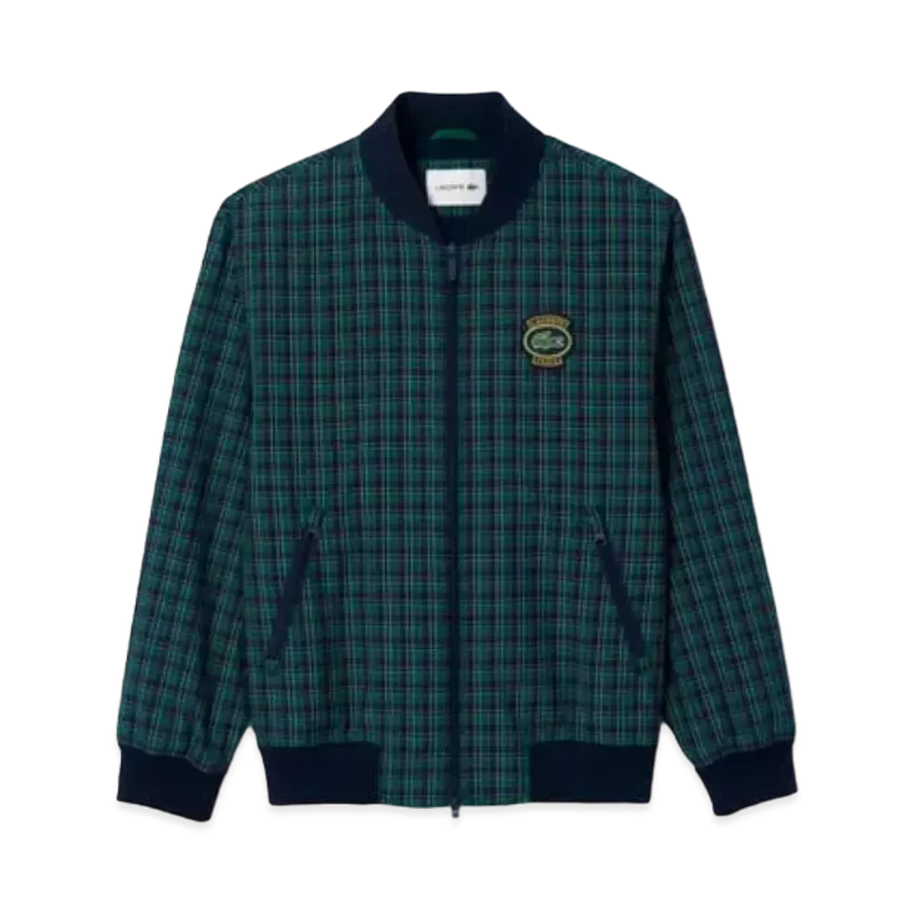 LACOSTE Check Varsity Jacket "Navy"