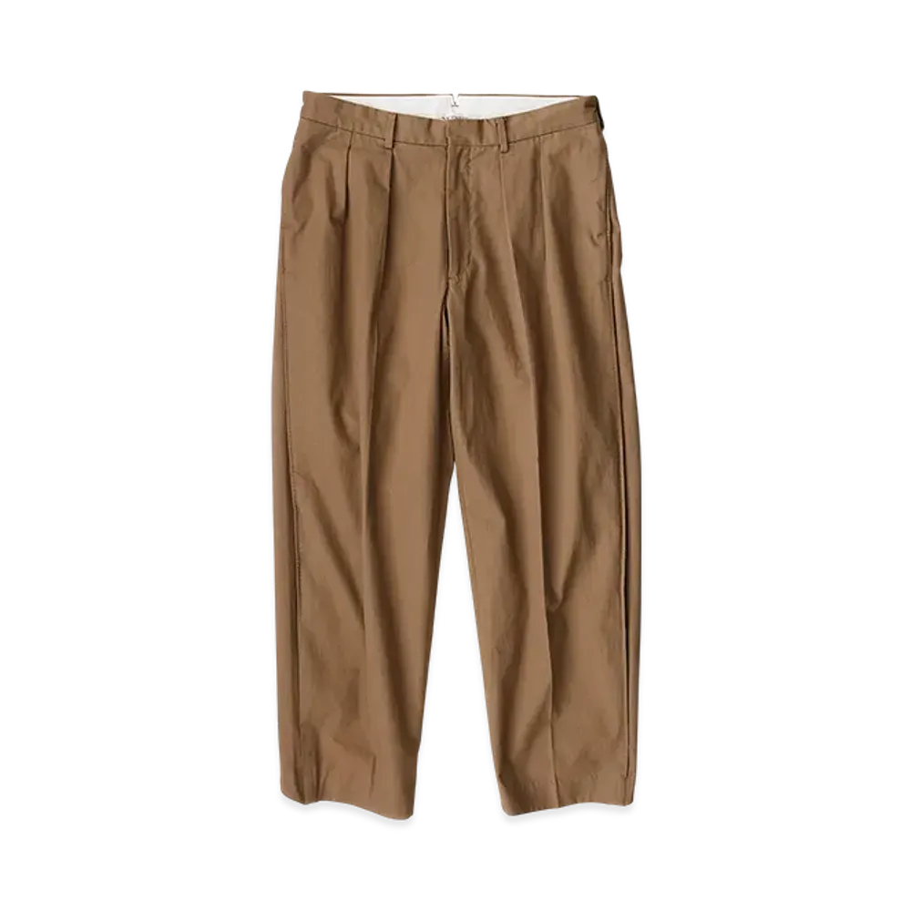 NICENESS Kirk Flying V Trousers / Regular - Cotton Gabardine "Ocher"