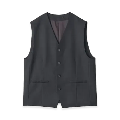 ssstein Wool Gabardine Belted Vest "Black"