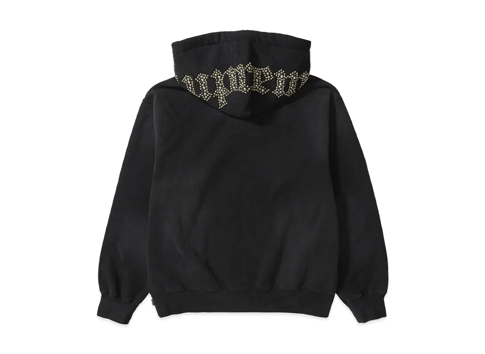 Supreme Overdyed Studded Hooded Sweatshirt "Black"