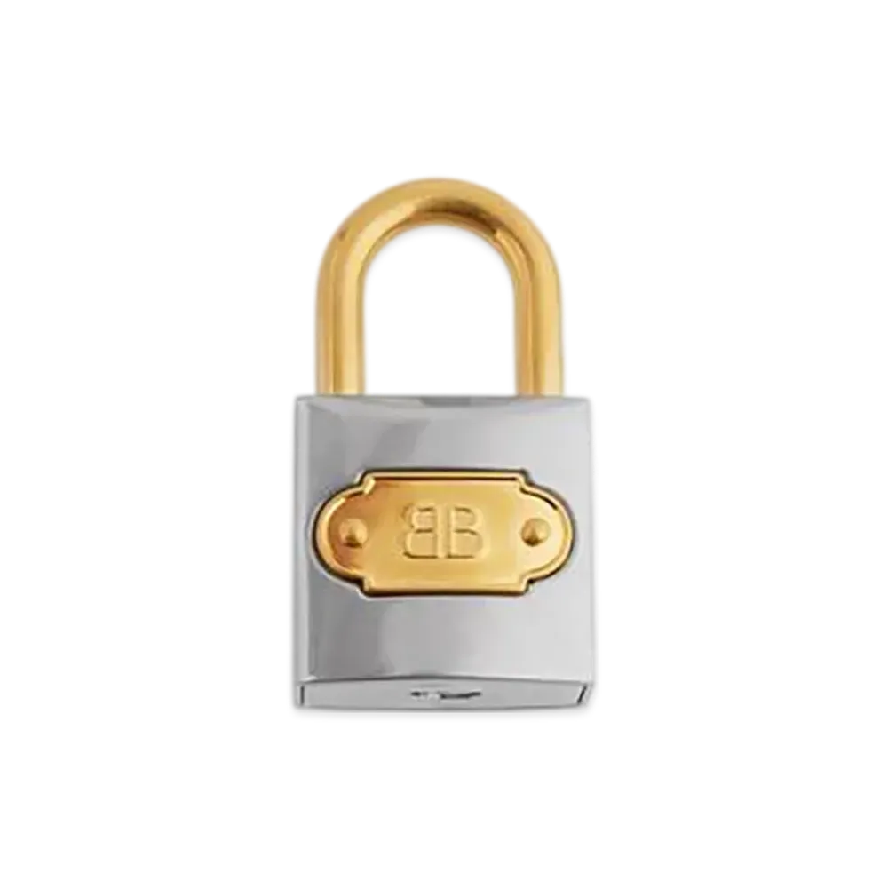 BALENCIAGA Charm/Keyring BB Padlock "Silver/Gold"