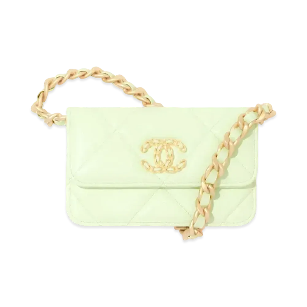 CHANEL Chain Clutch Lambskin "Green"