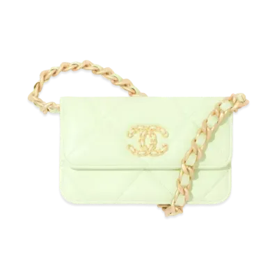 CHANEL Chain Clutch Lambskin "Green"