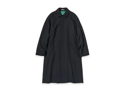 AURALEE Women's Ultra Fine Wool Trench Coat With Detachable Liner "Dark Navy/Mix Green"