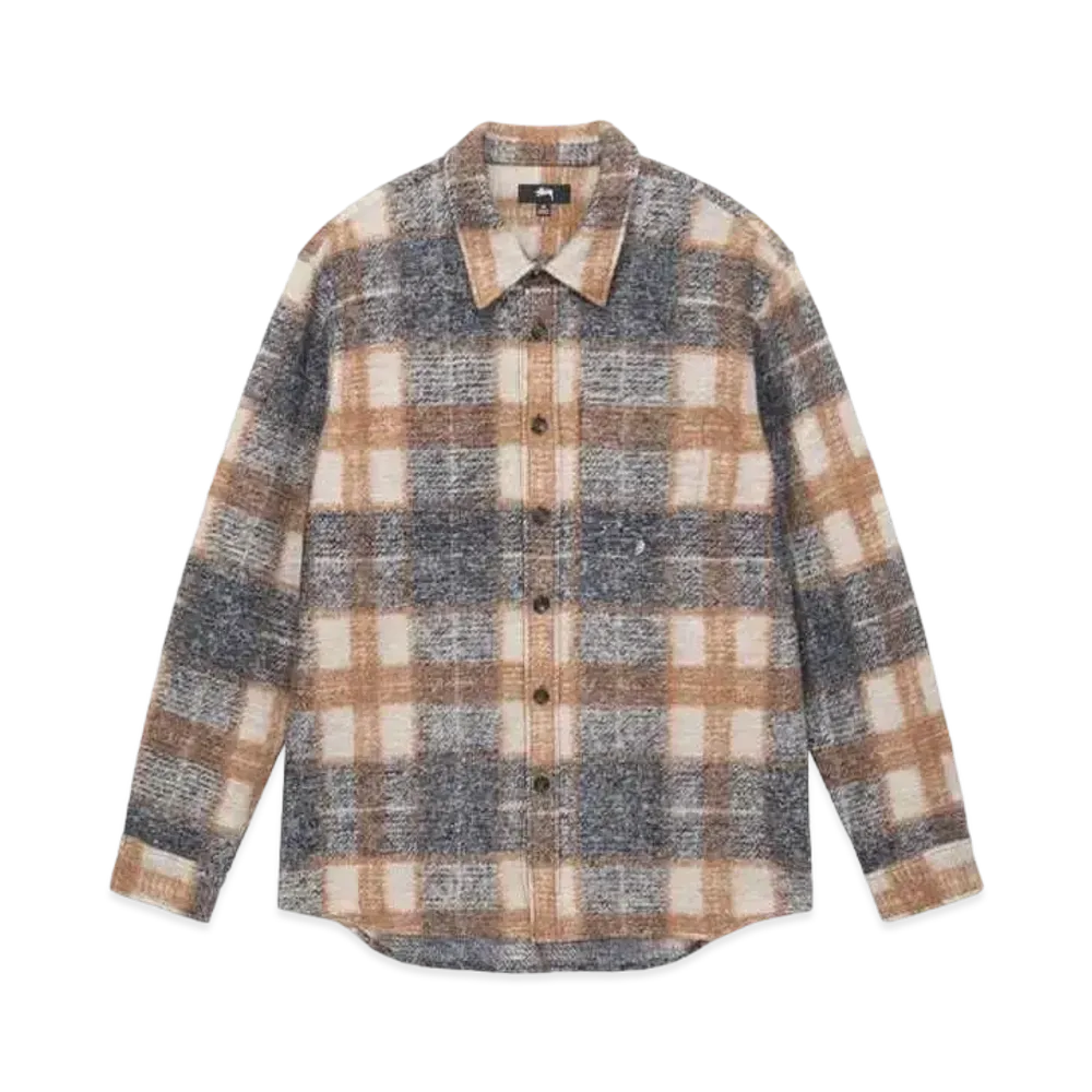Stussy Plaid Knit Shirt "Navy"