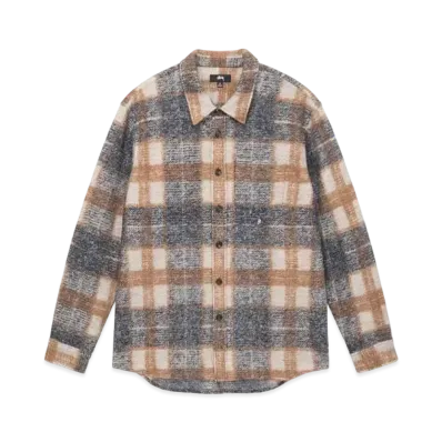 Stussy Plaid Knit Shirt "Navy"