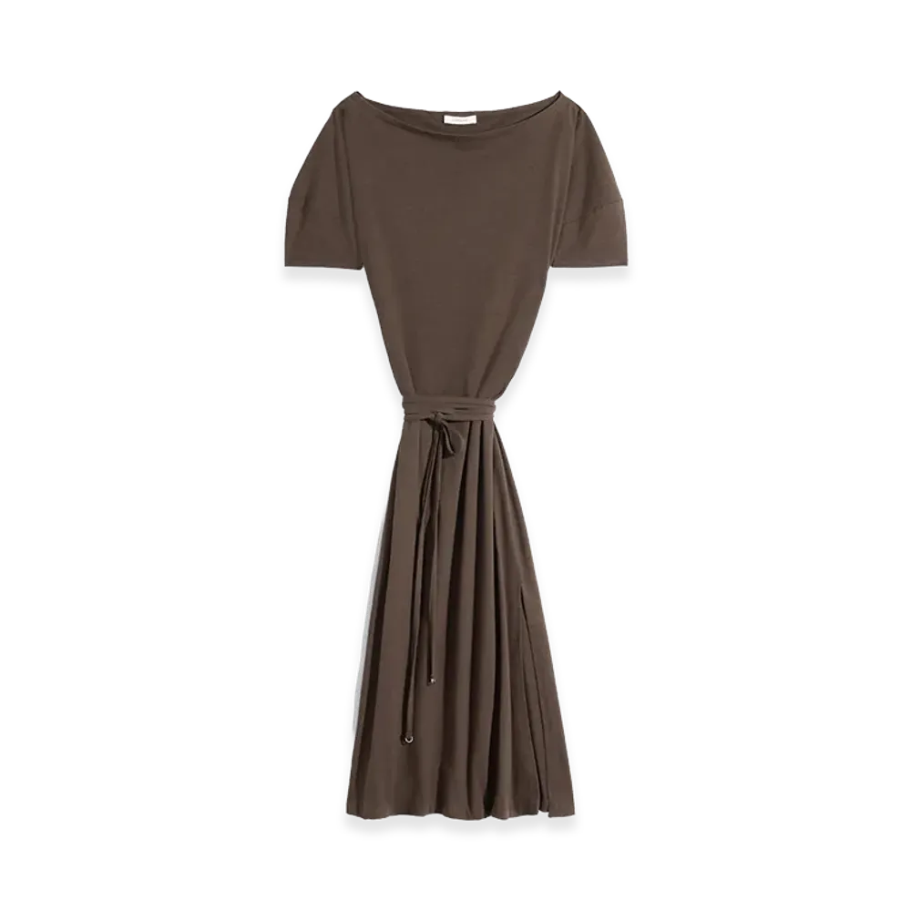 LEMAIRE Women's Jersey Off-Shoulder Dress "Ristretto"
