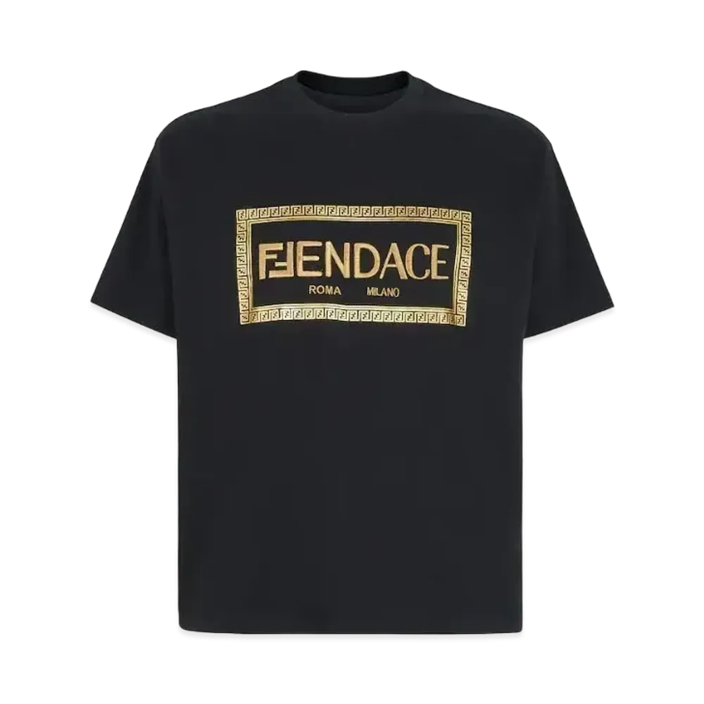 FENDI x Versace Fendace Logo Black Jersey T-Shirt "Black"