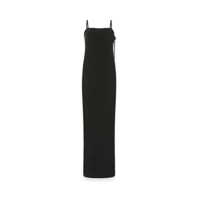 Saint Laurent Women's Crepe Long Dress "Black"