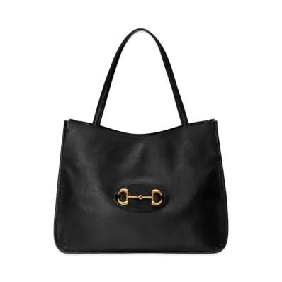GUCCI Horsebit 1955 Tote Bag "Black"