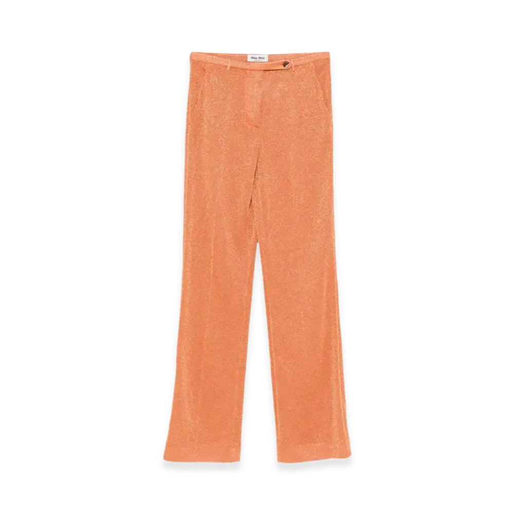 MIU MIU Women's Viscose Blend Pant "Orange"