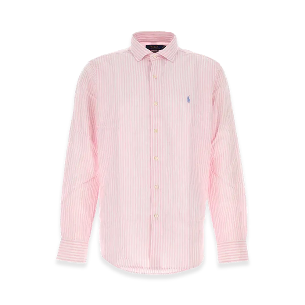 Polo Ralph Lauren Embroidered Linen Blend Shirt "Pink"