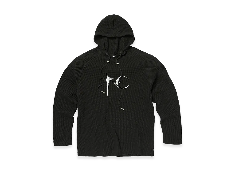 THUG CLUB Bulk Shoulder Waffle Hoodie "Black"
