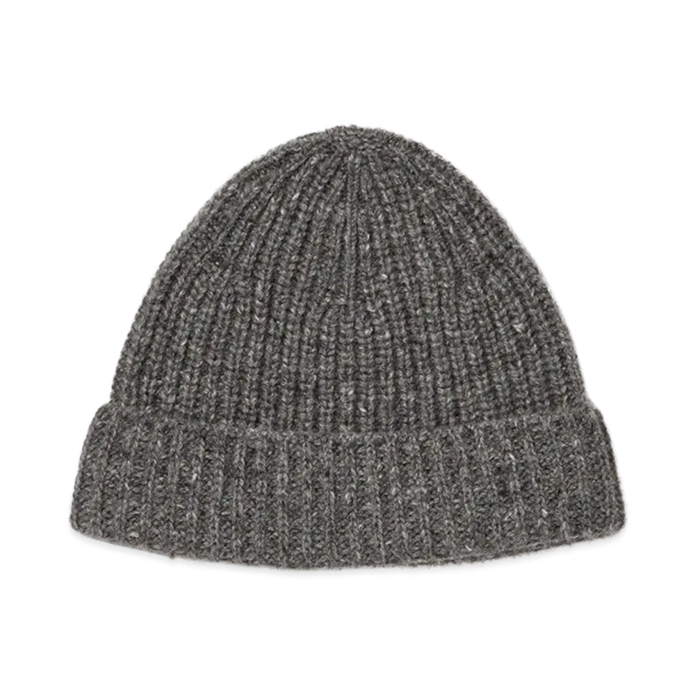 AURALEE Cashmere Nep Knit Cap "Mix Gray"