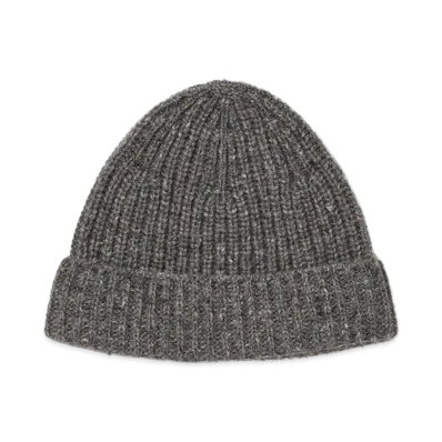 AURALEE Cashmere Nep Knit Cap "Mix Gray"
