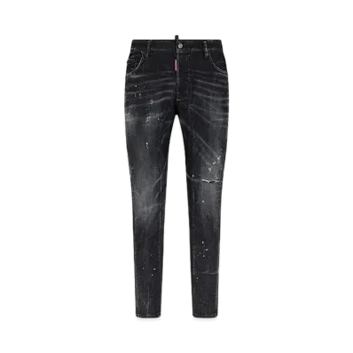 Dsquared2 Black Spotted Wash Tidy Biker Jeans "Black"