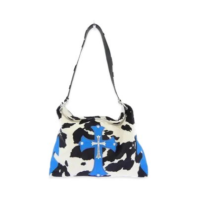 Chrome Hearts Litlle Lyon Large Cross Harako Bag "Zebra/Blue"