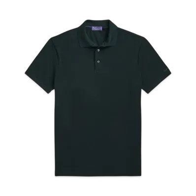 Ralph Lauren Purple Label Wool Pique Polo Shirt "Green"