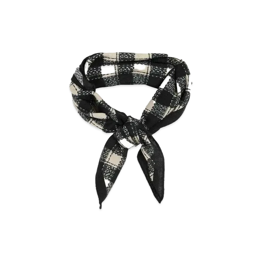 AMI PARIS Foulard Imprime Carreaux "Black/Off White"