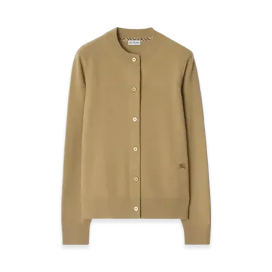 Burberry Cashmere Blend Cardigan "Flax"