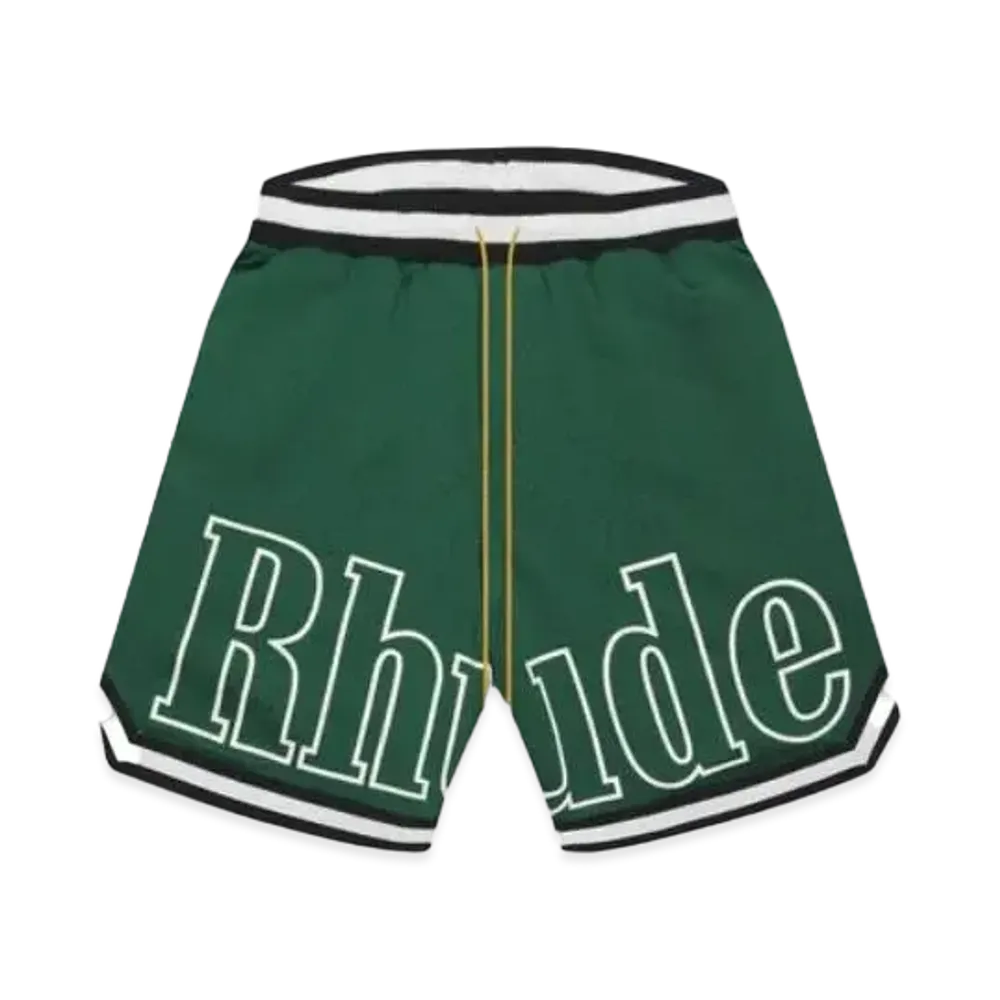 RHUDE Court Logo Shorts "Green"