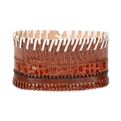 DRIES VAN NOTEN Women's Leather Corset Belt "Tan"