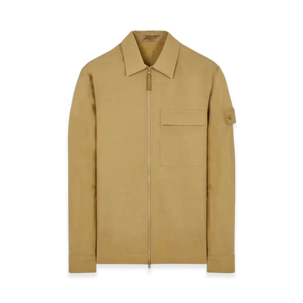 Stone Island 102WN Ghost Piece Gabardine Doppio Overshirt - 23FW "Dark Beige"