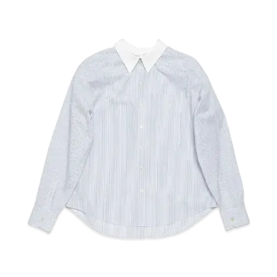 Acne Studios Stripe Button-Up Shirt "Dusty Blue/Cold Brown"