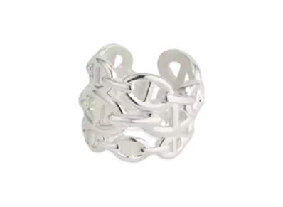Hermes Chaine D'ancre Enchainee Ring Large Model "Silver"