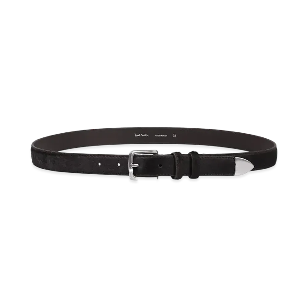 Paul Smith Hair Textured Leather Punterbelt "DarkBrown"
