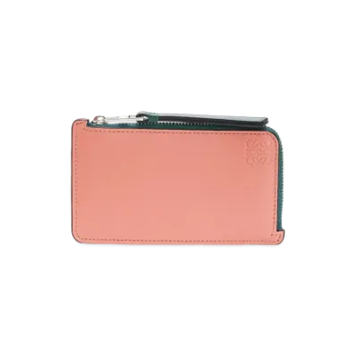 LOEWE Coin Cardholder In Classic Calfskin "Mint / Multicolor"