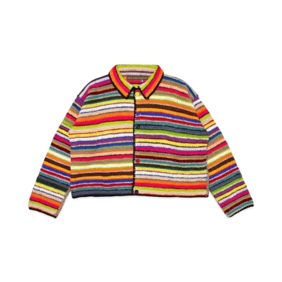 Cactus Plant Flea Market Crochet Knit Cardigan "Pink"