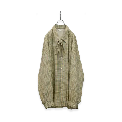 ANCELLM Bow-Tie Check Shirt "Cream"