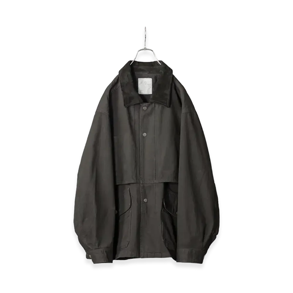 ANCELLM Aging Denim Half Jacket "Black"