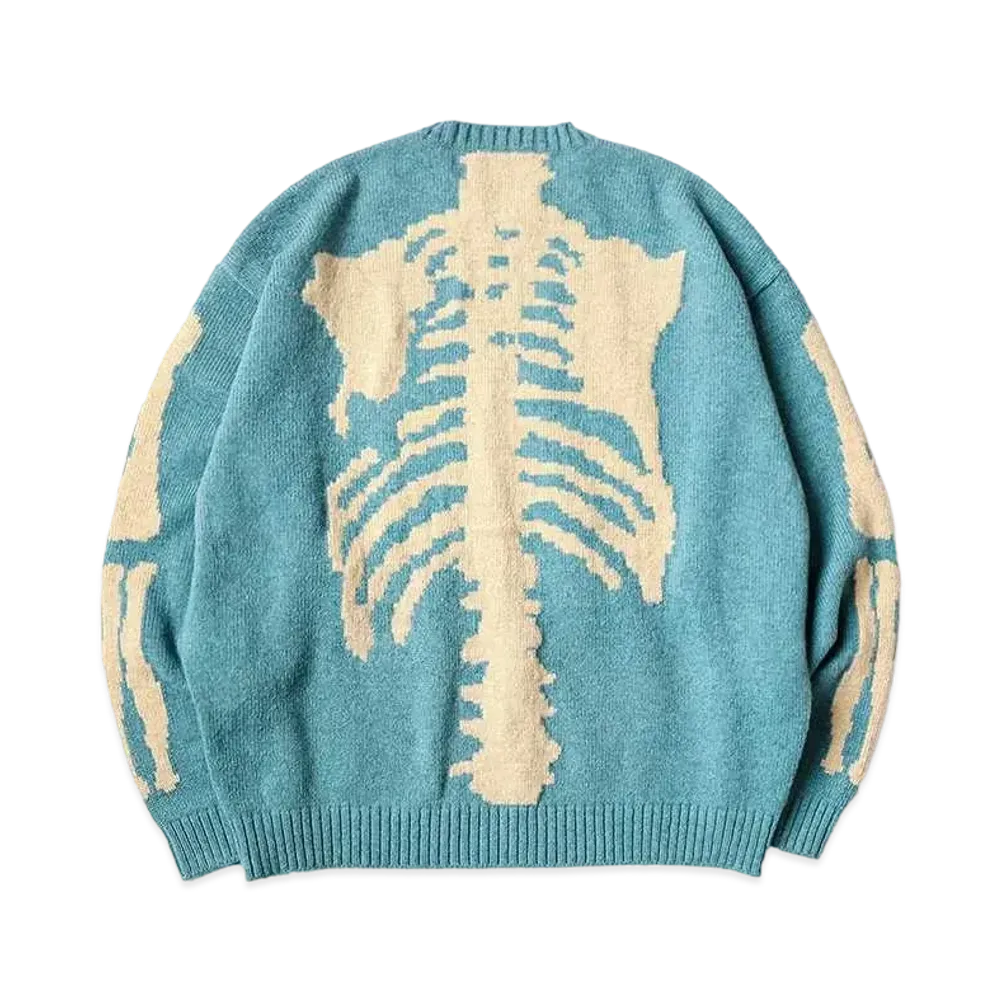 KAPITAL 5G Wool Bone Creew Sweater "Sax"