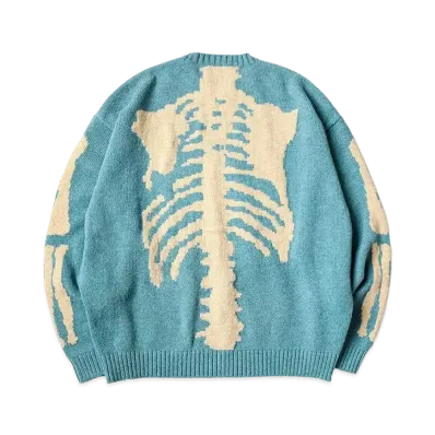 KAPITAL 5G Wool Bone Creew Sweater "Sax"