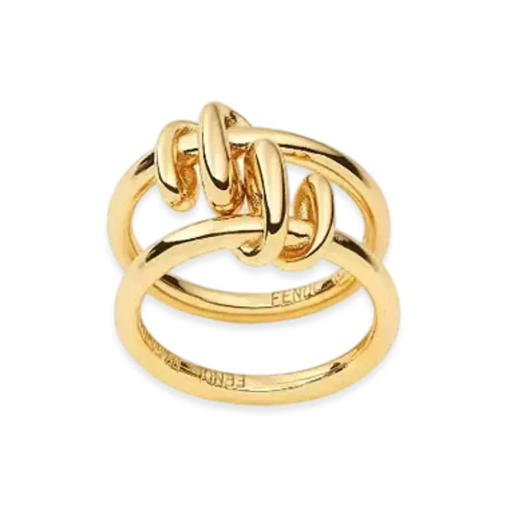 FENDI Filo Ring Set Metal Rings "Gold"