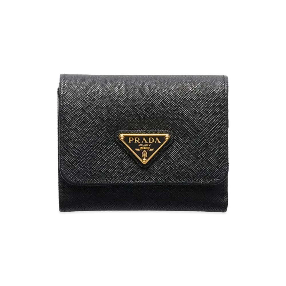 PRADA Saffiano Leather Wallet "Black"