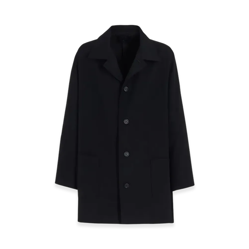 S'YTE Washer Wool Gabardine Open Collar Topper Blouson "Black"