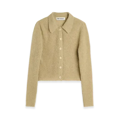 OUR LEGACY Women's Mazzy Polo "Soft Sage Fuzzy Alpaca"