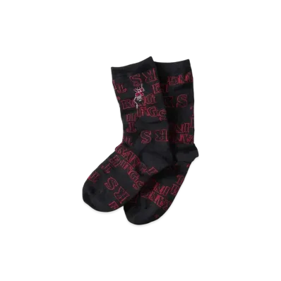graniph x Stranger Things Front And Back Middle Socks "Black"