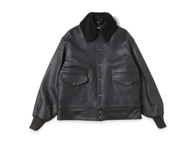 A.PRESSE Leather A-1 Flight Jacket "Black"