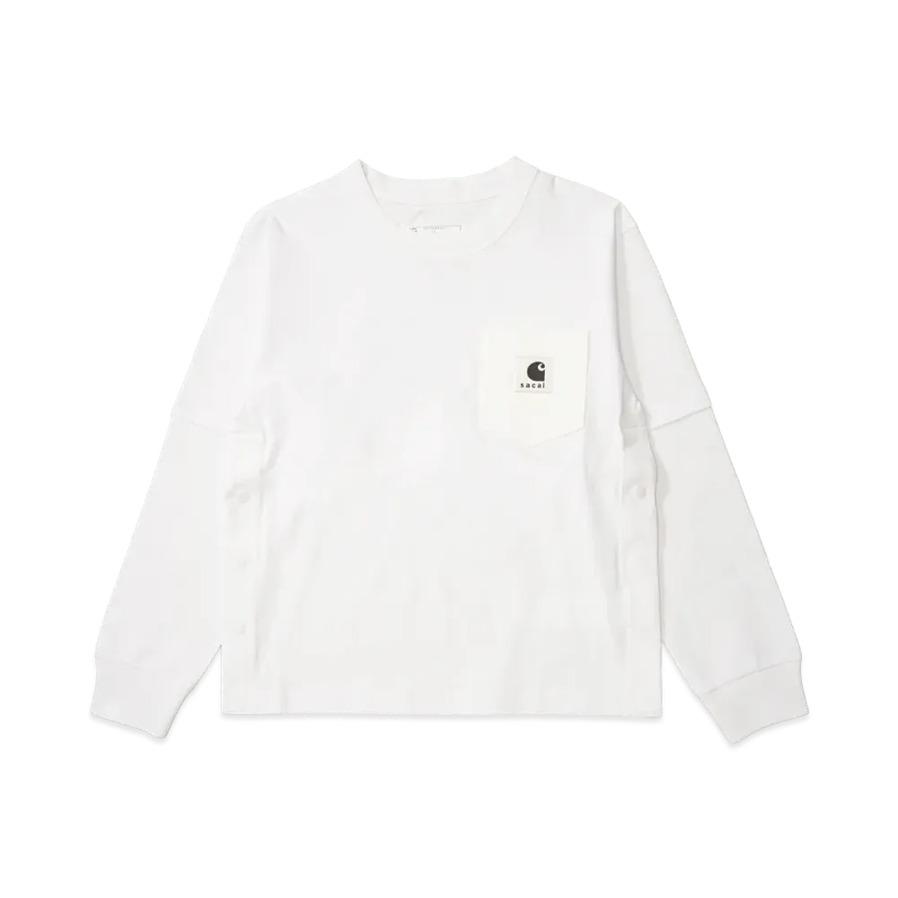 sacai x Carhartt WIP Cotton Jersey L/S T-Shirt "White"
